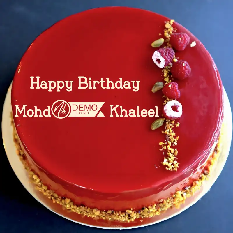 Happy Birthday Mohd. Khaleel Red Raspberry Cake